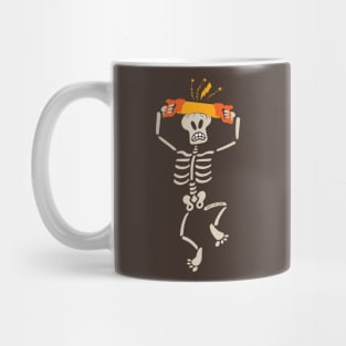 Crazy skeleton sawing his own skull Mug